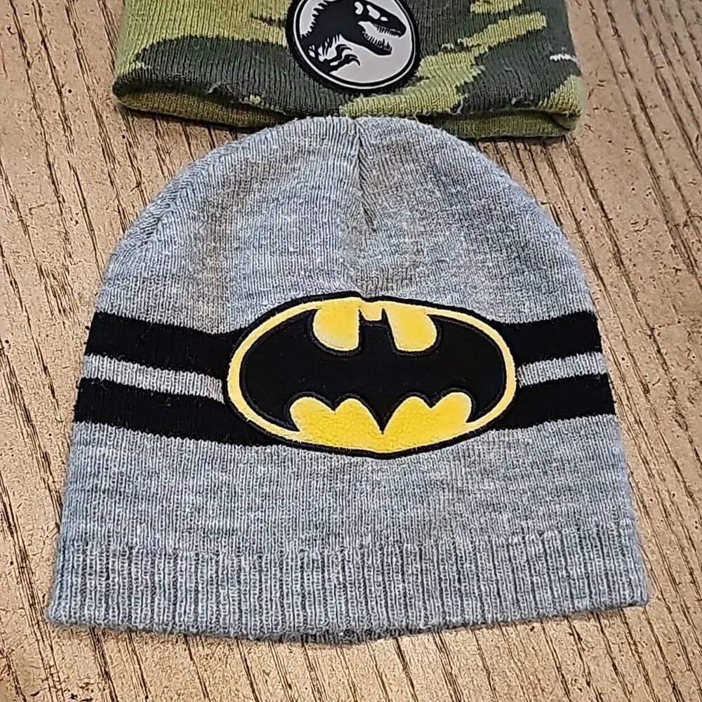 Boys beanie bundle 2-5T batman and Dinosaur